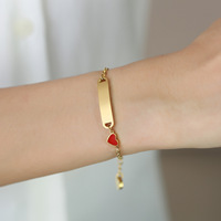 Charme Blanc Bend Marque Amour Époxy Bracelet Enfants Dames Bracelet En Acier Inoxydable Grossiste