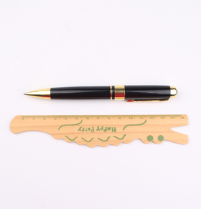 Stylo bille personnalisé de haute qualité avec logo, noir et or, pointe 1,0 mm, en métal durable - Product Image 6