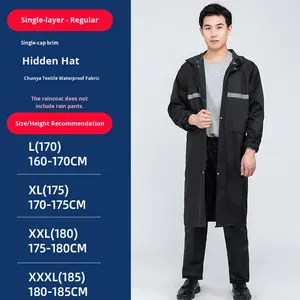 पोंचो के लिए पुरुषों और महिलाओं के लंबे पूरे शरीर में वर्षा वाली वाटरप्रूफ हूडेड जैकेट - Product Image 6