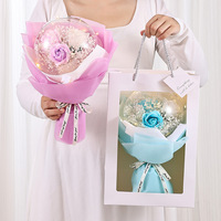 Karangan Bunga Mawar Besar Big Bounce Ball, Bunga Kering Abadi, Hadiah Hari Valentine & Festival Qixi, Cross-Border Babys Breath