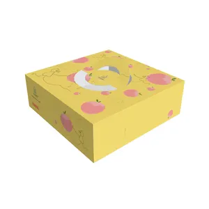 Fábrica de buena calidad de calidad alimentaria decorativa pequeña torta pan Donuts Macarons negro, cajas de papel Kraft cajas de papel artesanal para pasteles