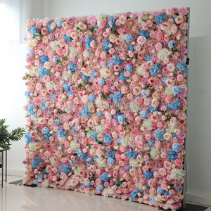 GJ-WA822 Blue <b>Flower</b> <b>Wall</b> Backdrop Backdrop Silk Artificial <b>Decorative</b> <b>Flower</b> <b>Wall</b> <b>Flower</b> <b>Wall</b> for Wedding Stage <b>Decoration</b> - Product Image 6