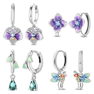 Di lusso PANBUEATY <span class=keywords><strong>orecchini</strong></span> pendenti placcati in argento rame alla moda a forma di farfalla zircone simpatici lucciola della valle <span class=keywords><strong>del</strong></span> giglio - Product Image 1