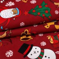 Tissu tricoté extensible en Spandex/Polyester imprimé flocons de neige de Noël, directement de l'usine, pour housses de canapé et de chaise - Résistant aux plis
