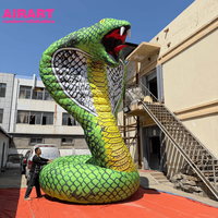 Cobra gonflable géant de 6 mètres de hauteur pour la décoration de fête à thème zoo, modèle de serpent en PVC pour accessoires de scène