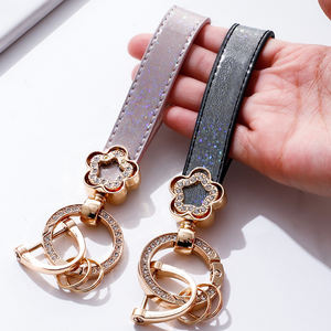 Porte-clés de voiture en diamant, porte-clés en cuir de luxe de haute qualité, boucle de couleur unie, porte-clés, accessoires de voiture, cadeau, porte-clés de voiture - Product Image 2