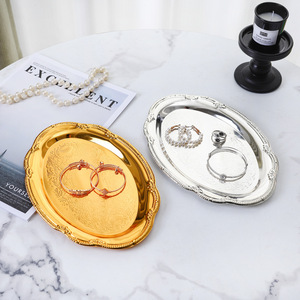 Metal Small <strong>Tray</strong> High-End Retro European Style Oval Shape Jewelry Ornament <strong>Storage</strong> Shooting Prop Display Aromatherapy <strong>Tray</strong> - Product Image 4