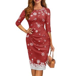 制造商小批量定制女式连身裙圣诞礼物女式服装优雅连衣裙批量批发 - Product Image 1