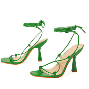 High Quality Womens High Heels Shoes Lace up Summer Heeled <strong>Sandals</strong> with Open Back Counter Sexy Style Daily Life Wholesale <strong>Cheap</strong> - Product Image 6