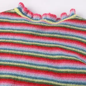 Women Fall Clothes 2023 Colorful Striped Loose Knitted Sweaters For Women