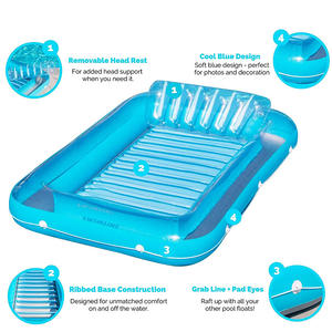 Bateau flottant gonflable pour piscine pour adultes et enfants pour bronzer, radeau <span class=keywords><strong>de</strong></span> piscine avec oreillers gonflables - Product Image 4