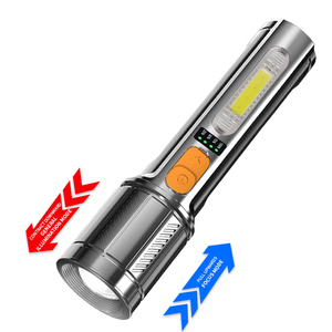Độ Sáng Cao USB Sạc <span class=keywords><strong>Torch</strong></span> Ánh Sáng 500MAh COB Ánh Sáng Bên Với Dung Lượng Pin Hiển Thị Mạnh Mẽ Dài Phạm Vi <span class=keywords><strong>Zoom</strong></span> Đèn Pin - Product Image 1
