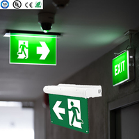 Lumière LED d'urgence rechargeable à fixation murale ou au plafond pour signalisation de sortie