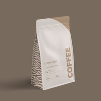 Sacs à café plats en papier kraft brun personnalisés avec fermeture éclair et valve de dégazage unidirectionnelle, fournisseur d'usine pour les sacs à café personnalisés