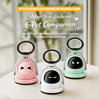 Support de téléphone électronique adorable en forme d'animal, avec base à ventouse, pour changer les expressions (emojis), utilisation multi-scènes (bureau, voiture), support de téléphone intelligent à expressions dynamiques
