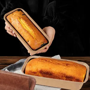 Kare pişirme kek loaf pan oluklu geri dönüşümlü pasta dikdörtgen kağıt pişirme kalıpları