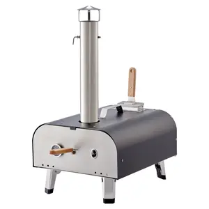 Thép không gỉ xách tay mini Gỗ PELLET Lò nướng bánh Pizza cho ngoài trời