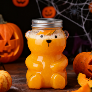 Gobelet en verre à double paroi sans BPA de forme classique en forme d'ours en peluche avec paille, réutilisable, anti-fuite, pour boissons froides, tasse à café avec chapeau - Product Image 5