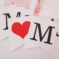 Je vous adore, lettre en forme de cœur, bannière en papier, drapeau, guirlande, demande de st valentin, mariage, fiançailles, décorations de fête