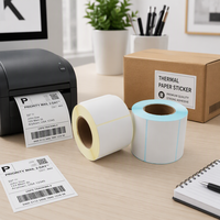Wasserfeste Thermische Klebeetiketten Benutzerdefinierte Größe Quadratische Barcode E-Paket Drucketiketten für Lebensmittel & Werbezwecke