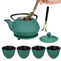 Ensemble théière en fonte avec infuseur, 30oz/900ml, théière japonaise Tetsubin verte