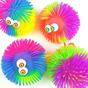 Kids Toy Assorted Designs Squeeze Stress <b>Balls</b> Flashing <b>LED</b> Light up Spiky TPR Hedgehog Puffer <b>Ball</b> Toy With Yoyo - Product Image 2