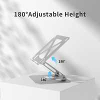 Support d'ordinateur portable en alliage d'aluminium rotatif à 360°, pliable, portable et réglable, pour ordinateurs portables et tablettes de 14 à 17,3 pouces - Vente en gros usine
