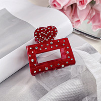 WEINI Nouvelle Pince à Cheveux Tendance en Acétate, Forme Cœur et Lèvres, avec Strass, LOGO Personnalisé, pour Mariage, 9 cm