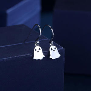 Addsomecow Pendientes Colgantes de Fantasma de Dibujos Animados Chapados en Oro, Joyería de Moda Unisex, Diseño Lindo, Material de Aleación, Color Oro Blanco - Product Image 4