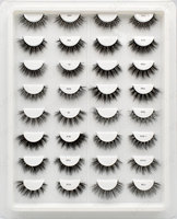 Vente en gros de faux cils 3D de luxe en vison de marque privée 15mm Faux cils russes incurvés Modèle de boîte à cils végétaliens avec style naturel