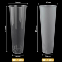 Gobelets rigides en plastique PP de qualité alimentaire, grande capacité, impression personnalisée, calibre 90 mm, 1000 ml, transparents, sablés, avec couvercles, 32 oz