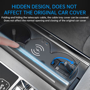 CARSOUL Audi A6L/A7L 2019-2025 <span class=keywords><strong>Chargeur</strong></span> magnétique sans fil 15W MAX Charge rapide 12-24V Allume-cigare Modification Dock Lossless - Product Image 4