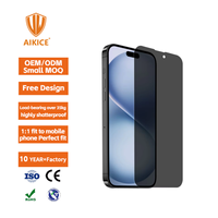 Protection d'écran en verre trempé 9H anti-espion à colle intégrale pour iPhone 18 17 16 15 14 Pro Max 2.5D anti-regard, couverture complète, vente en gros