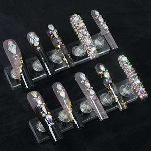 Uñas postizas de lujo acrílicas con estrellas y pedrería, extra largas, de cobertura completa, hechas a mano, precio de fábrica al por mayor. - Product Image 3