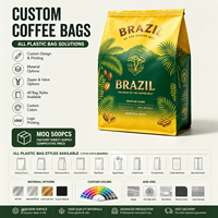 Pochette à fond plat personnalisée, recyclable, de qualité alimentaire, avec valve de sécurité et fermeture éclair, impression flexo