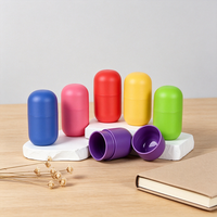 Pot en plastique en forme de capsule pour animaux de compagnie, qualité alimentaire, portable, pour café en poudre, épices, mini-récipient de rangement, logo personnalisé