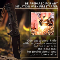 Kits de survie en plein air durables avec cordon de parachute allume-feu poignée chasse Camping sifflet couteau pliant tactique