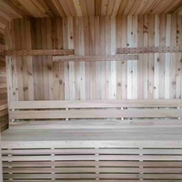 Ganzes festes rotes Zedern-Außenwürfelsauna-Spa im Gartenwürfel-Sauna raum