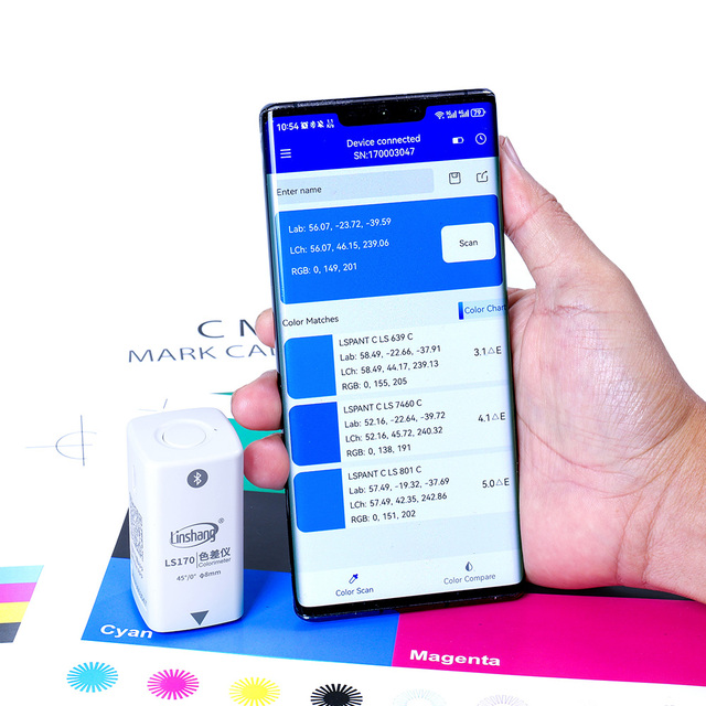 Own Brand LS170 45/0 Pocket Precise Color Reader Colormeter Pantone Ral Bluetooth Colorimeter for Print