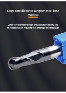 硬质合金钨钢外角半径2槽球铣刀数控加工钢零件 - Product Image 4