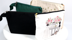 Pochette de rangement de luxe pour cadeaux, trousse à maquillage zippée en coton personnalisable avec logo pour cils et rouge à lèvres - Product Image 6