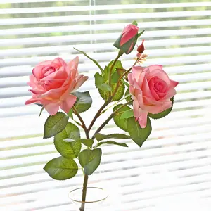 Bunga mawar buatan pelembap mewah, properti festival pernikahan dekorasi ruang tamu rumah