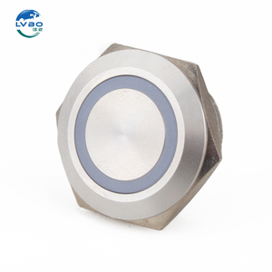 מתג לחצן מתכת קצר במיוחד LVBO 22mm בעל מגע קל, IP67 220V, נירוסטה, דק במיוחד, מיקרו, לחיצה רגעית, עם תאורת LED - Product Image 2