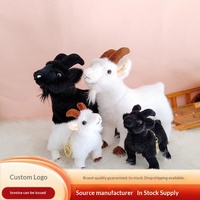 Peluche Chèvre Réaliste de Haute Qualité, Rembourrée en Coton PP, Douce, Anti-Stress, Cadeau d'Anniversaire pour Décoration de Chambre d'Enfant