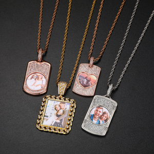 Mặt Dây Chuyền Hình Ảnh Mạ Vàng 18K Xu Hướng 2022 Trang Sức Hip Hop Iced Out Zircon Kim Cương Bộ Nhớ Tùy Chỉnh Mề Đay Hình Ảnh Vòng Cổ Quyến Rũ - Product Image 5