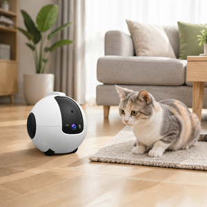 Robot de surveillance pour animaux de compagnie avec caméra HD 1080p, Wi-Fi et reconnaissance d'animaux par IA pour la surveillance des animaux domestiques - Product Image 2