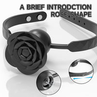 S-HANDE Drop Shipping Rose Flower Shape Adult BDSM Bondage Rose Vibrator SM Rose Mouth Gag Ball Sex Toy