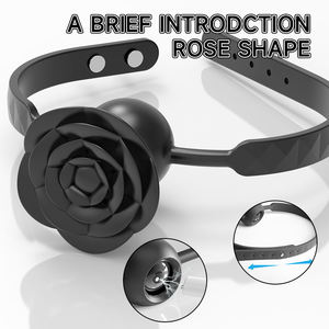 S-HANDE Drop Shipping Rose Flower Shape Adult BDSM Bondage Rose Vibrator <strong>SM</strong> Rose Mouth Gag Ball Sex <strong>Toy</strong> - Product Image 5