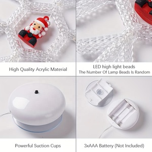 Luces Decorativas de Navidad con Diseño de Santa Claus, Muñeco de Nieve y Copos de Nieve para Ventanas, Paredes Interiores y Balcones, Ideales para Navidad, Halloween y Celebraciones - Product Image 4