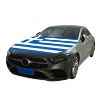 Vente en gros de housses de capot de voiture grecques 120x150cm drapeau résistant à l'usure et durable avec couvercle de capot moteur à impression numérique